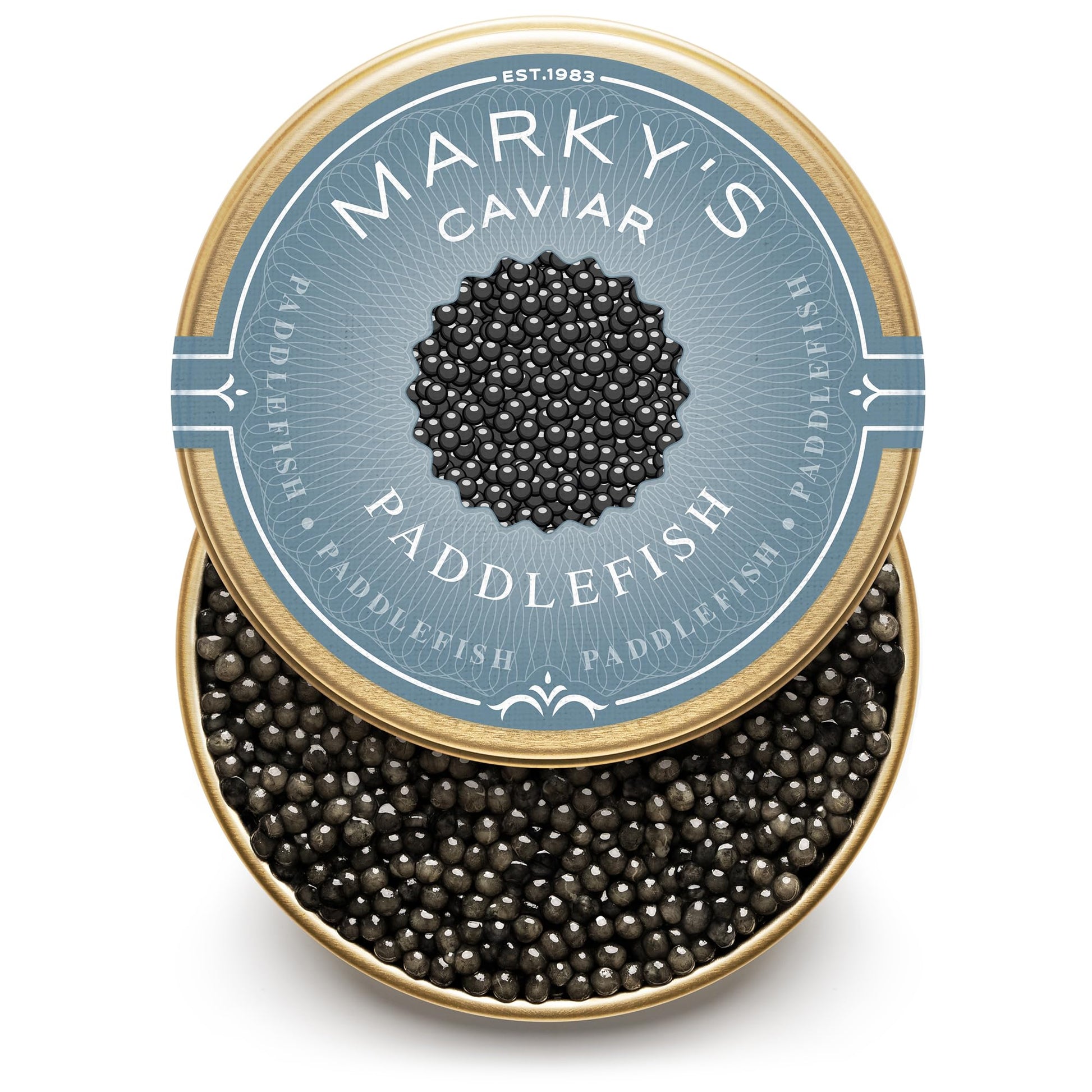 MARKY'S Paddlefish Black American Caviar - 3.5 oz / 100 g - Premium Malossol Black Roe - GUARANTEED OVERNIGHT