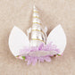 Nishine Rose Floral Unicorn Cake Topper Birthday Party Cake Decoration (Silver&Mint)