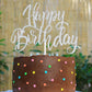 Notbadsys Happy Birthday Cake Decorations, Gold Double-Sided Glitter Letters, Birthday Party Supplies, Cake Topper Decorations (Silver)