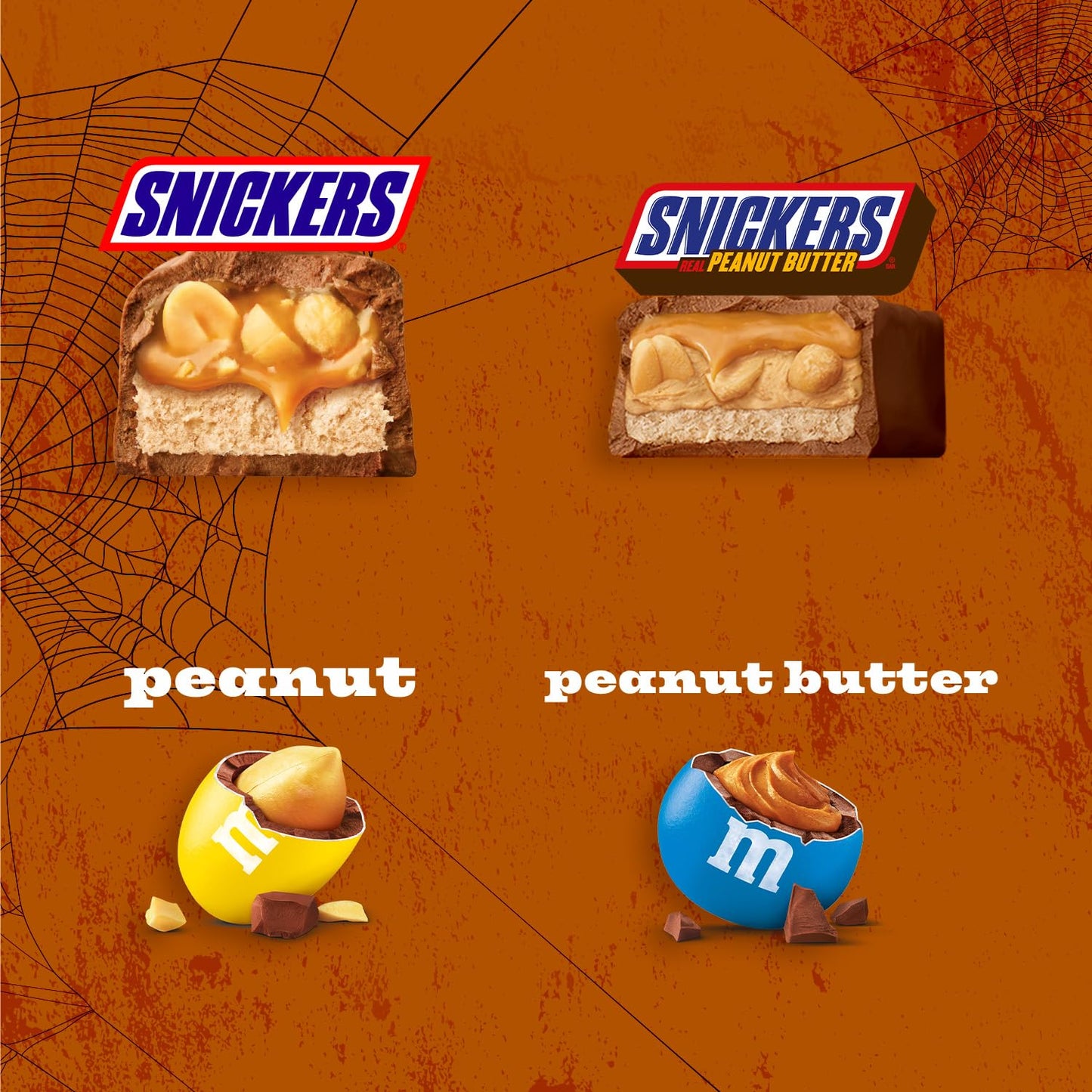M&MS Peanut, SNICKERS Crunchy & SNICKERS Original Fun Size Trick or Treat Individually Wrapped Milk Chocolate Halloween Candy V