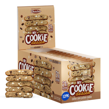 My Cookie Dealer Soft Baked Protein Cookies, Coffee Cake (12-Pack, 4Oz Cookie) - 21G Protein Per Cookie (Made With Raw Nutrition