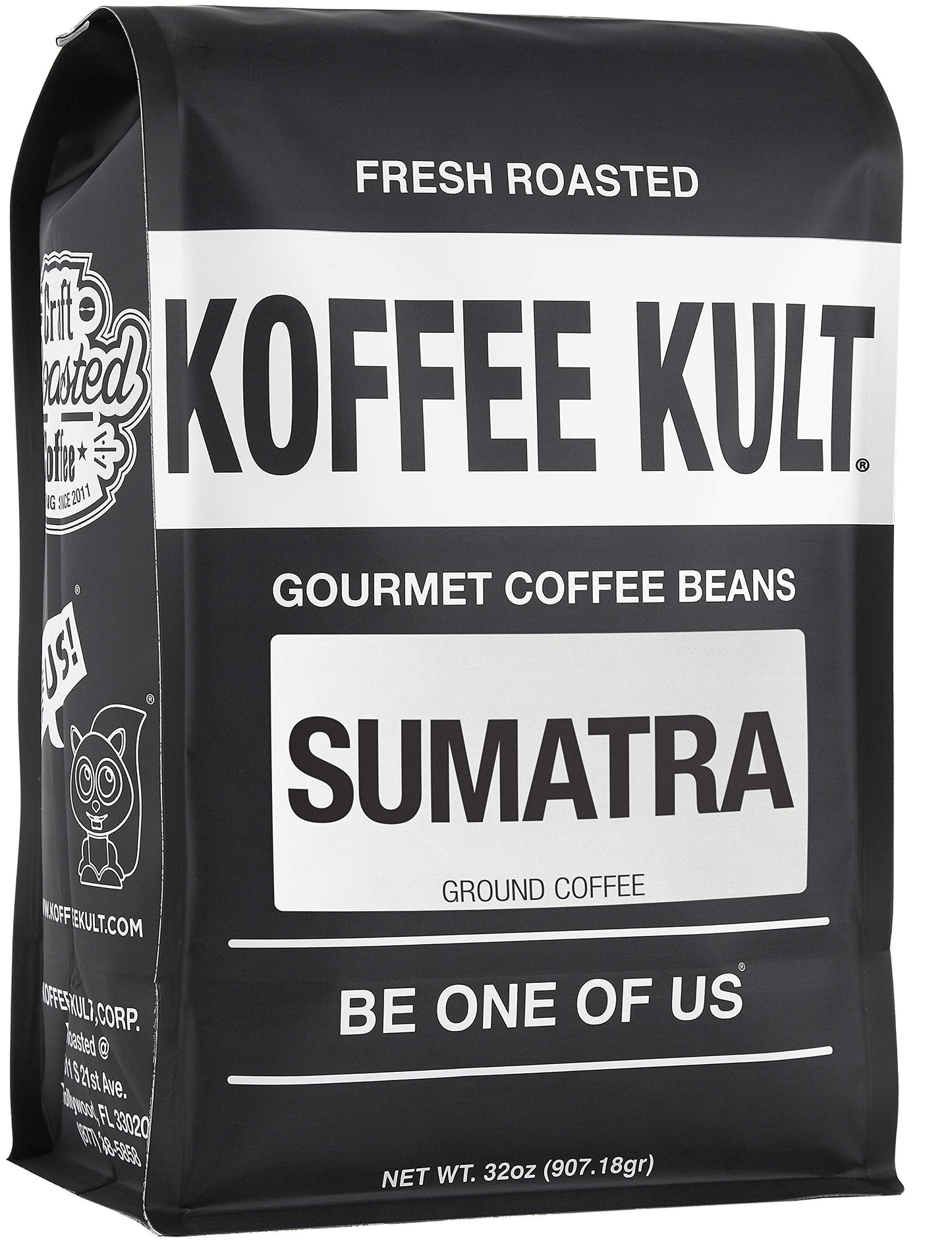 Koffee Kult Sumatra Coffee Ground Dark Roast - 32oz Fresh Roasted Single Origin