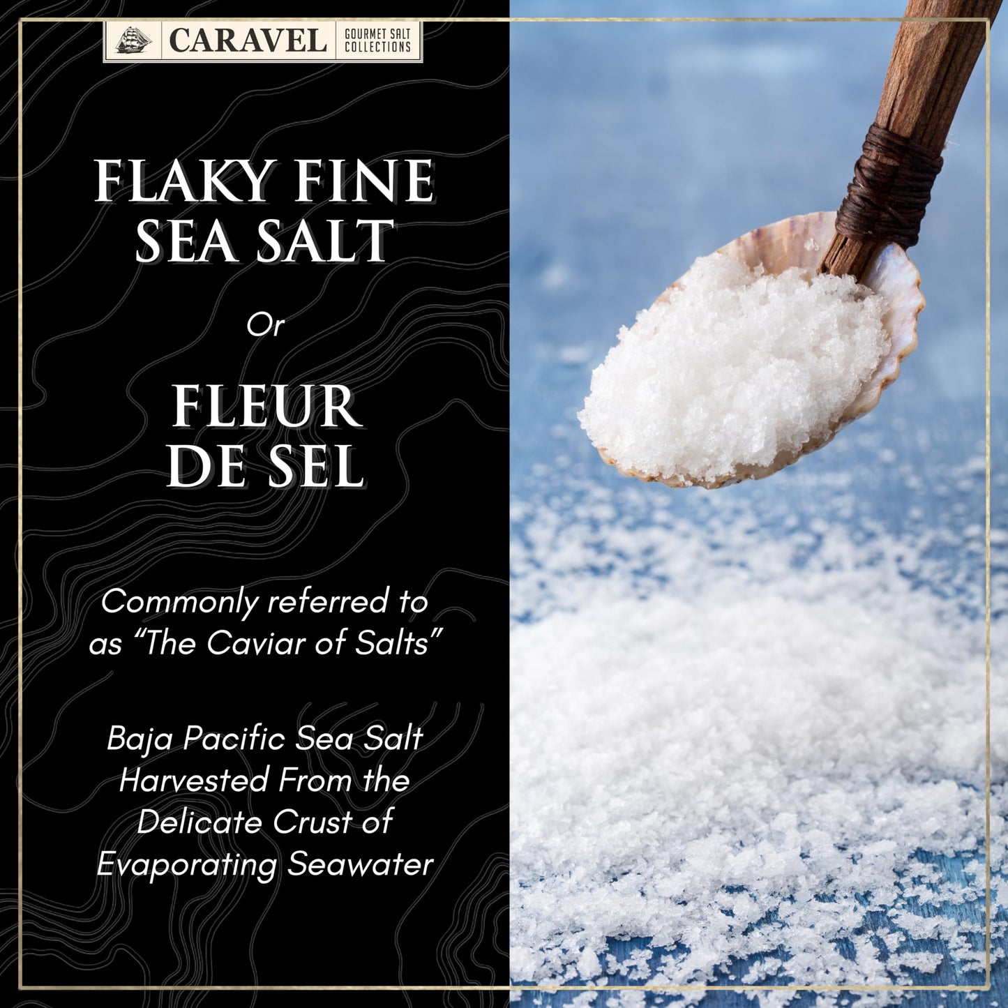 Sea Salt Flakes, Gourmet Flaky Finishing Salt, 3.5 oz Jar - Caravel Gourmet