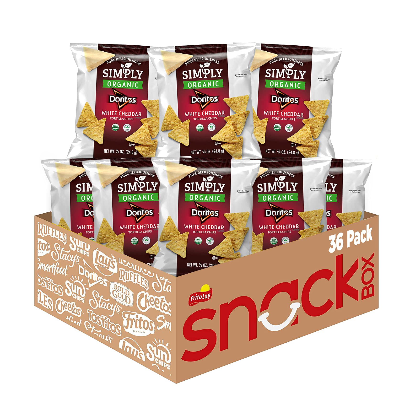 Simply, Doritos White Cheddar, 0.875 Ounce (Pack of 36)