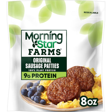 MorningStar Farms Plant Based Sausage Patties, Vegan Meat (6 Count)