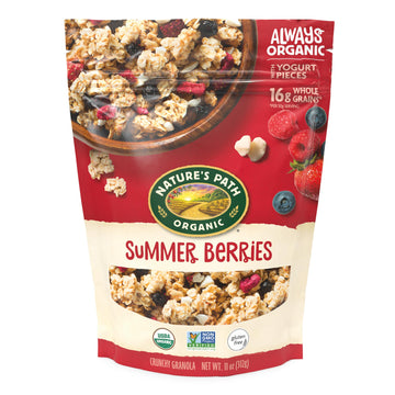 Nature'S Path Organic Gluten Free Summer Berries Granola, Non-Gmo, Antioxidants, 5G Plant Based Protein, 11 Ounce (Pack Of 8)