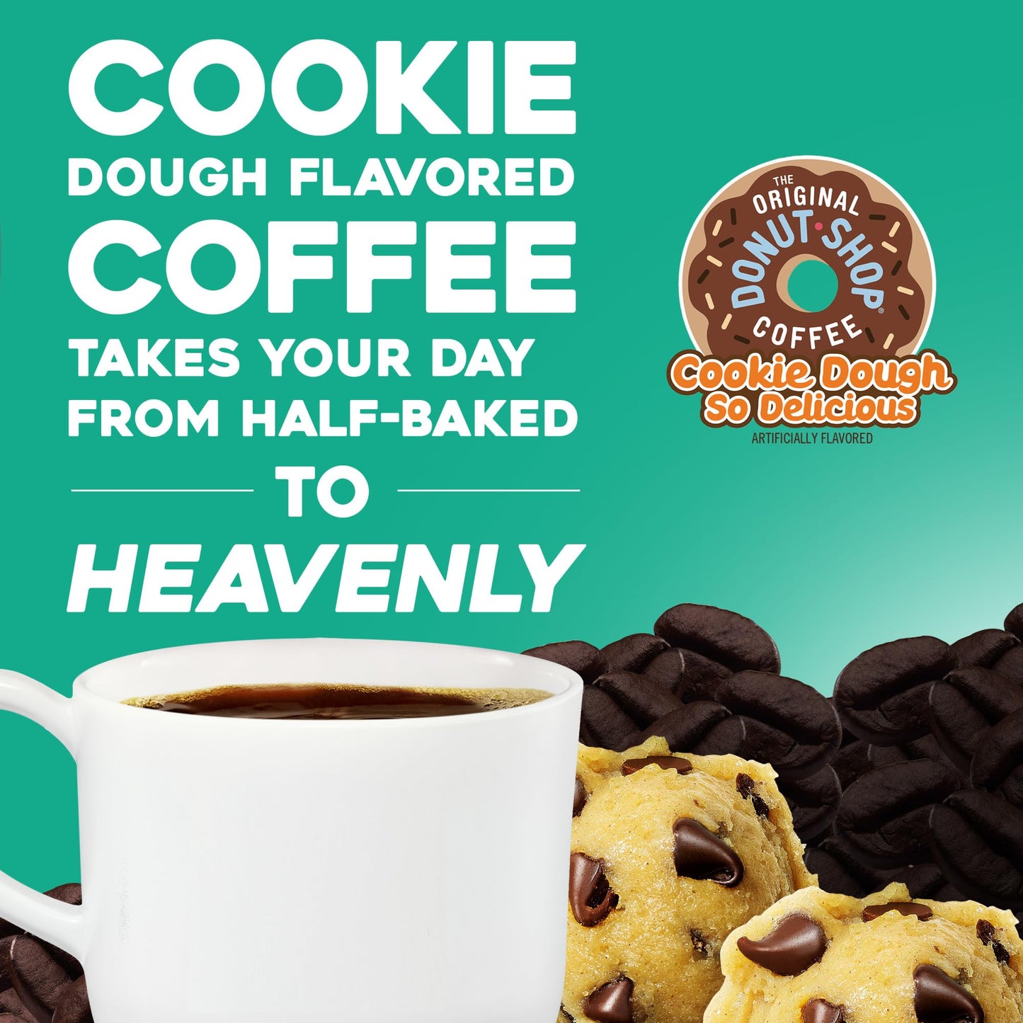 The Original Donut Shop Cookie Dough So Delicious, Keurig Single Serve K-Cup Pods, Flavored Coffee, 96 Count