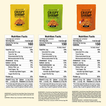 Arawoom - Real Crispy Shrimp Cheek Snack - 100% Real Black Tiger Shrimp [2 Ounce (Pack Of 3)] - Vatriety Pack - Crunchy Treat Fo