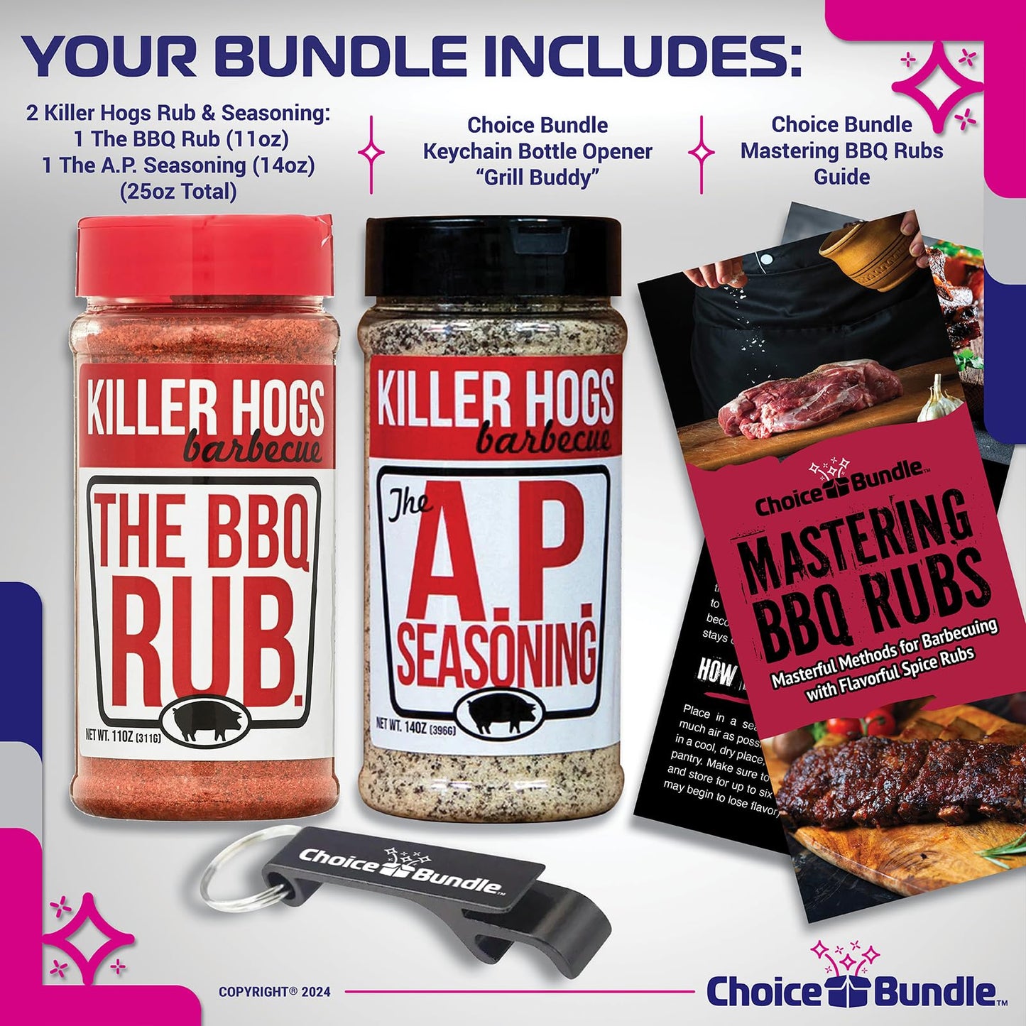 Choice Bundle reduceer Hogs AP All Purpose Seasoning & BBQ Rub 2 Pack, 25 oz Total, Ideal for Grilling and Barbecuing