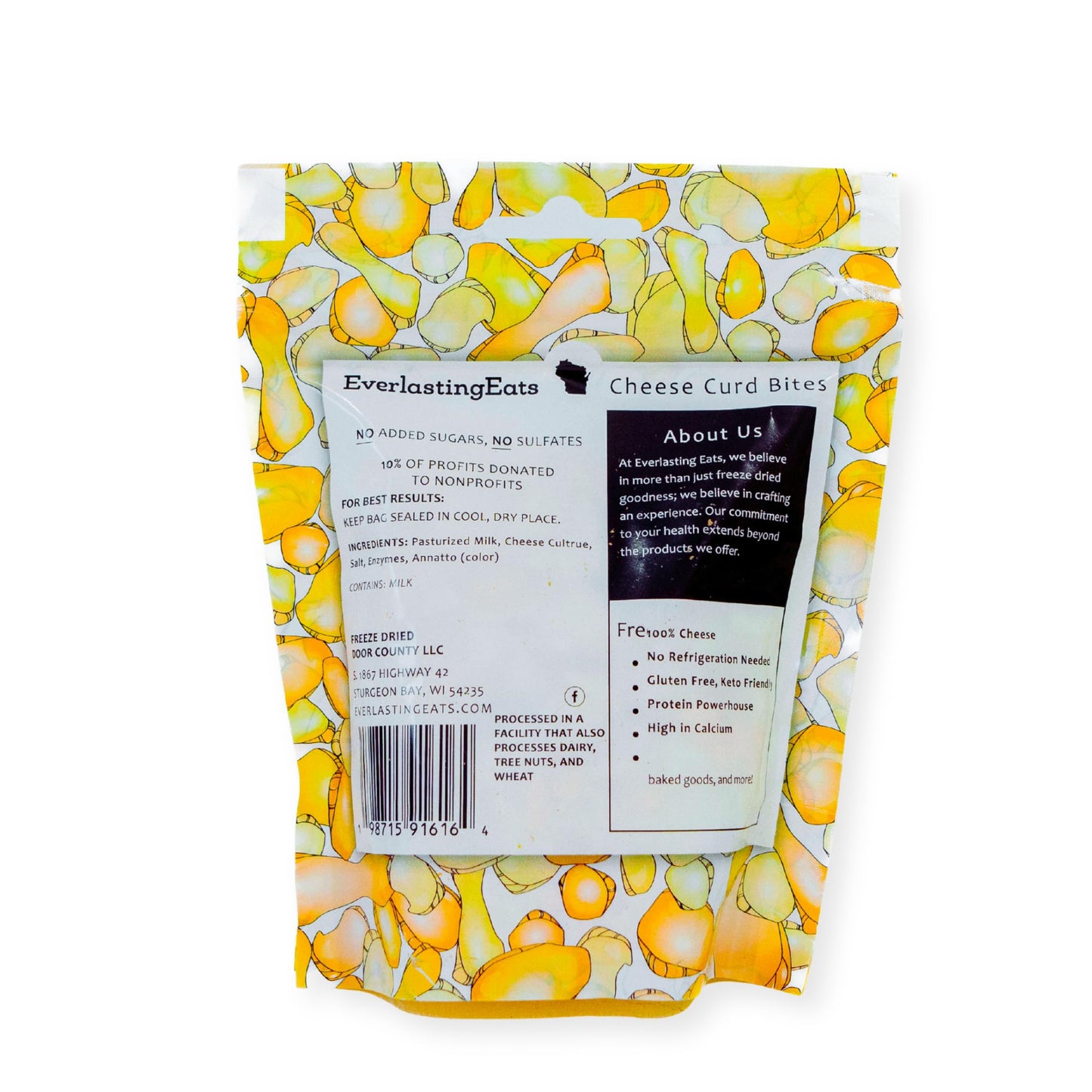 EverlastingEats Cheese Curd Bites - White & Yellow Cheese Curds for Healthy, On-the-Go Snacking | Freeze-Dried, Keto-Friendly, H