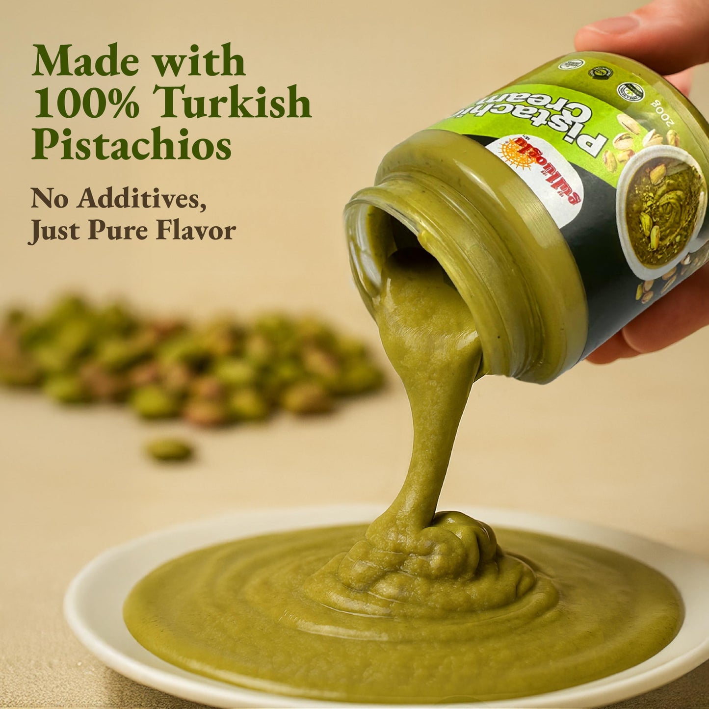 SINCE 1871 GÜLLÜOGLU Pistachio Cream, Turkish Premium, 7 oz (200 g)