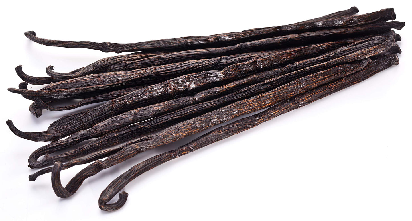 Vanilla Bean Kings Whole Vanilla Beans - Grade B Pods for Baking, 5 Count, Black/Dark Brown