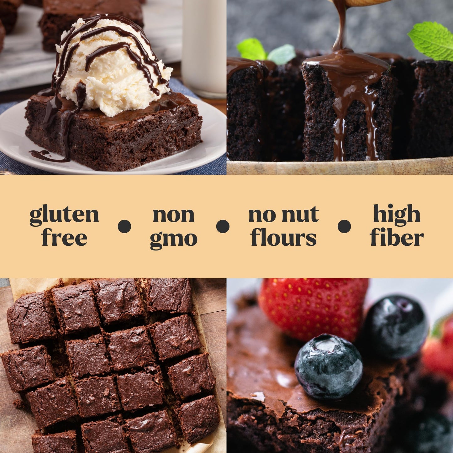 Keto Fudge Brownie Mix - Keto And Gluten Free Brownie Baking Mix - 1G Net Carbs Per Brownie - Sweetened With Allulose - No Eryth