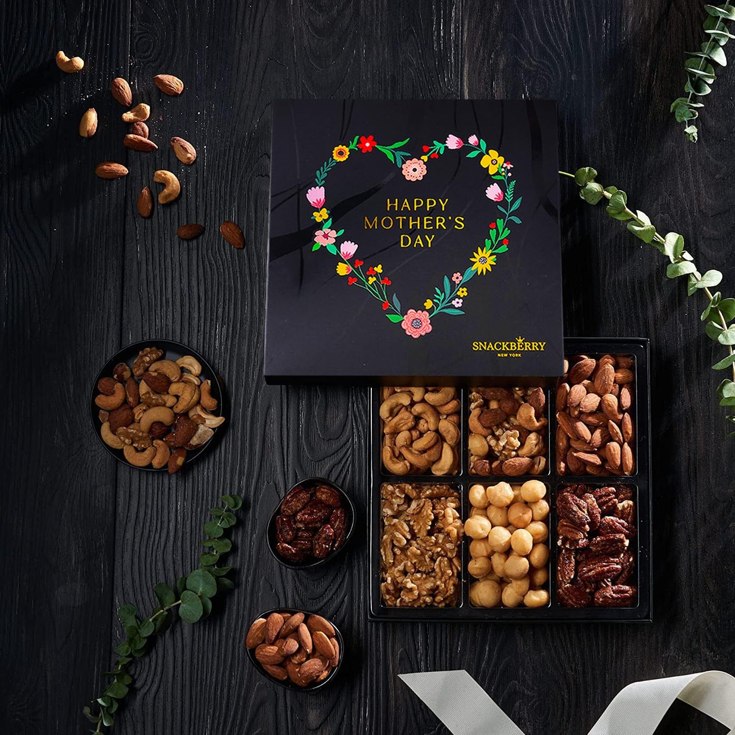 Holiday Mixed Nuts Mothers Day Gift Basket, In Elegant Box, Gift Set For Easter, Birthday Party, Sympathy, Healthy Gift Snack Bo