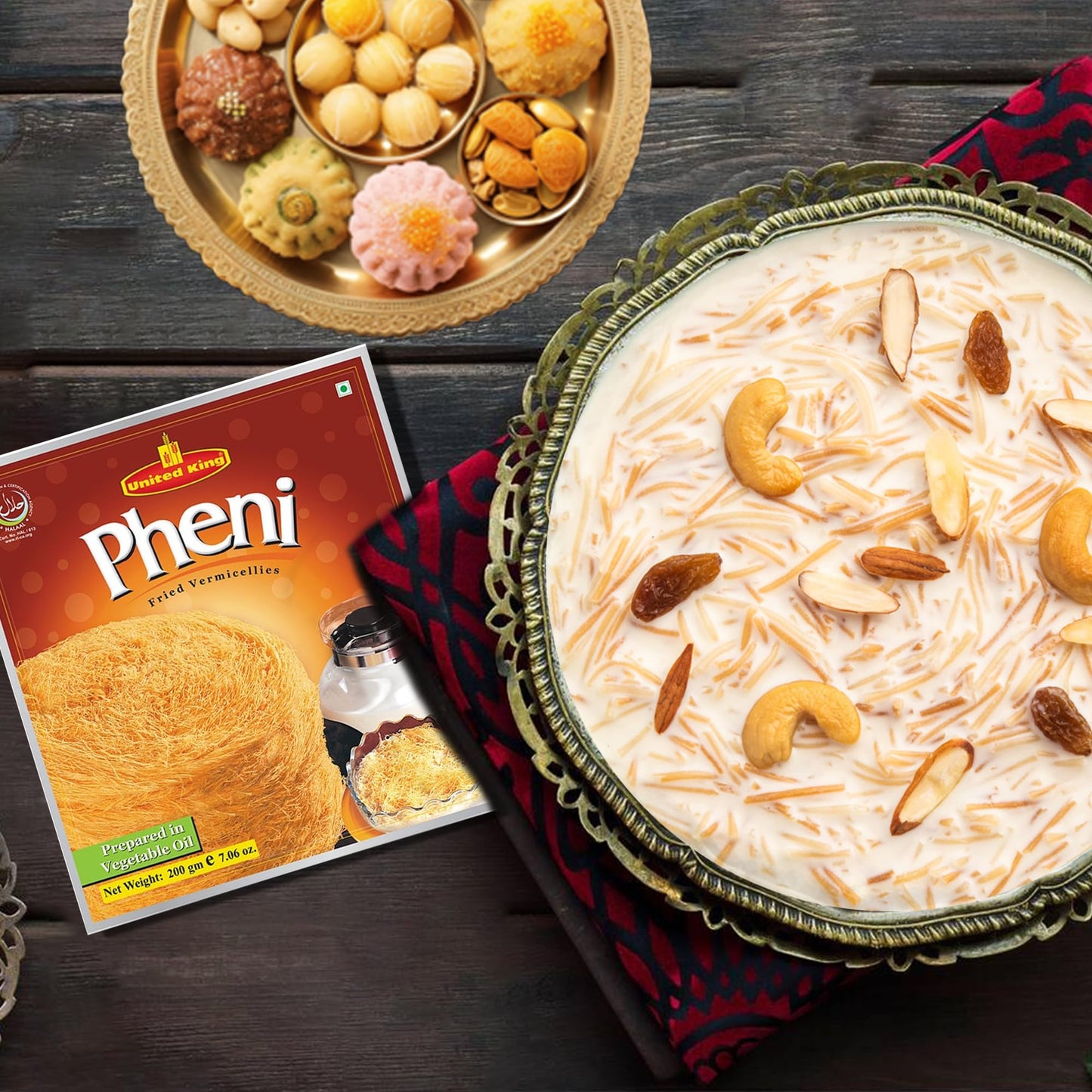 United King Pheni - Fried Vermicelli - 200 Grams (7.05Oz) - Crispy Delight For Festivals & Occasions || Perfect With Milk For Ch