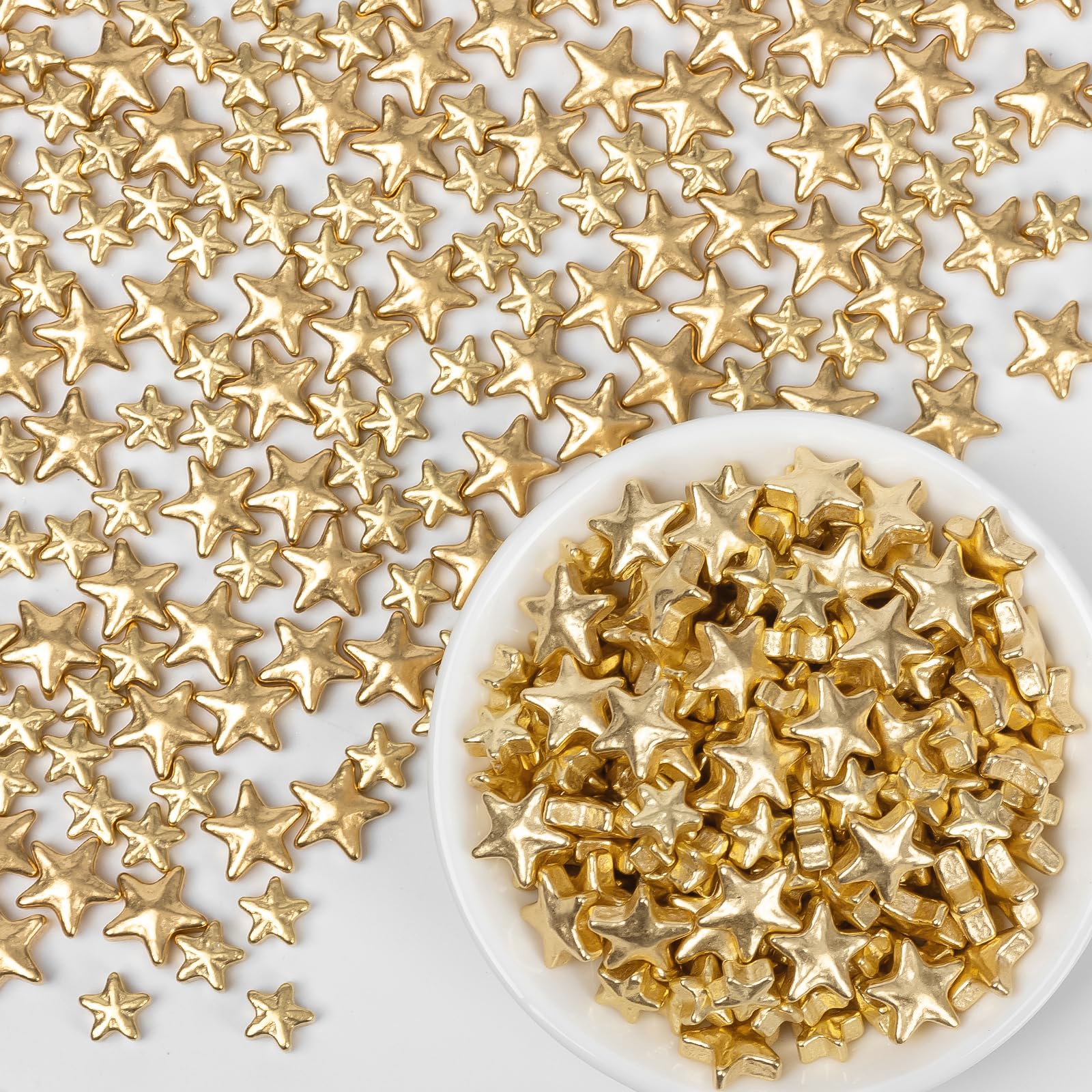 Valentine Edible Gold Star Sugar Sprinkles  Mix Size  Candy Star Sprinkle For Cake Decorations And Cupcake Toppers  Ice Cream Wedding Party ValentineS Day Easter Supplies 130G/4.58Ounce