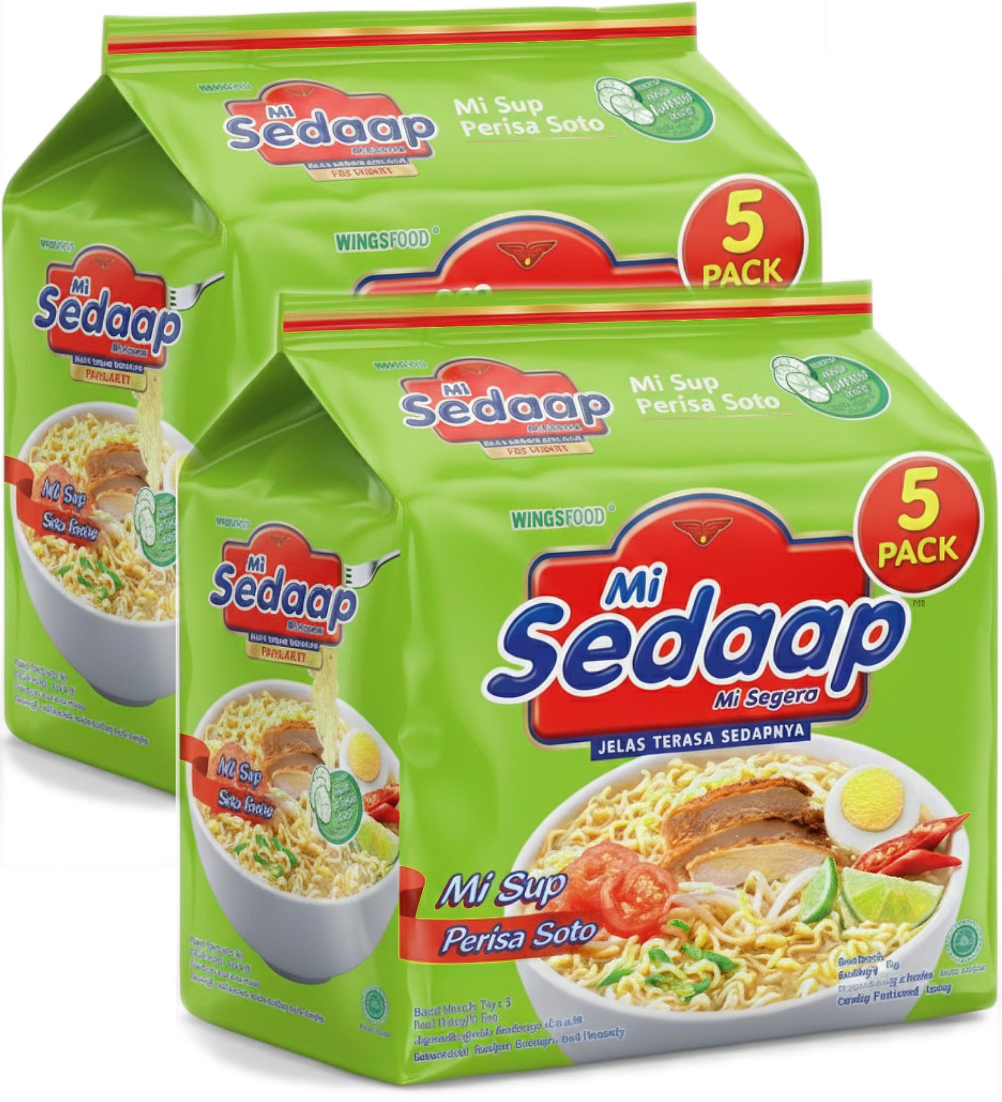 Mi Sedaap Lime Soup Instant Noodles Pack of 10 - Perisa Soto Flavor Ramen Cups, Halal Noodle Packs