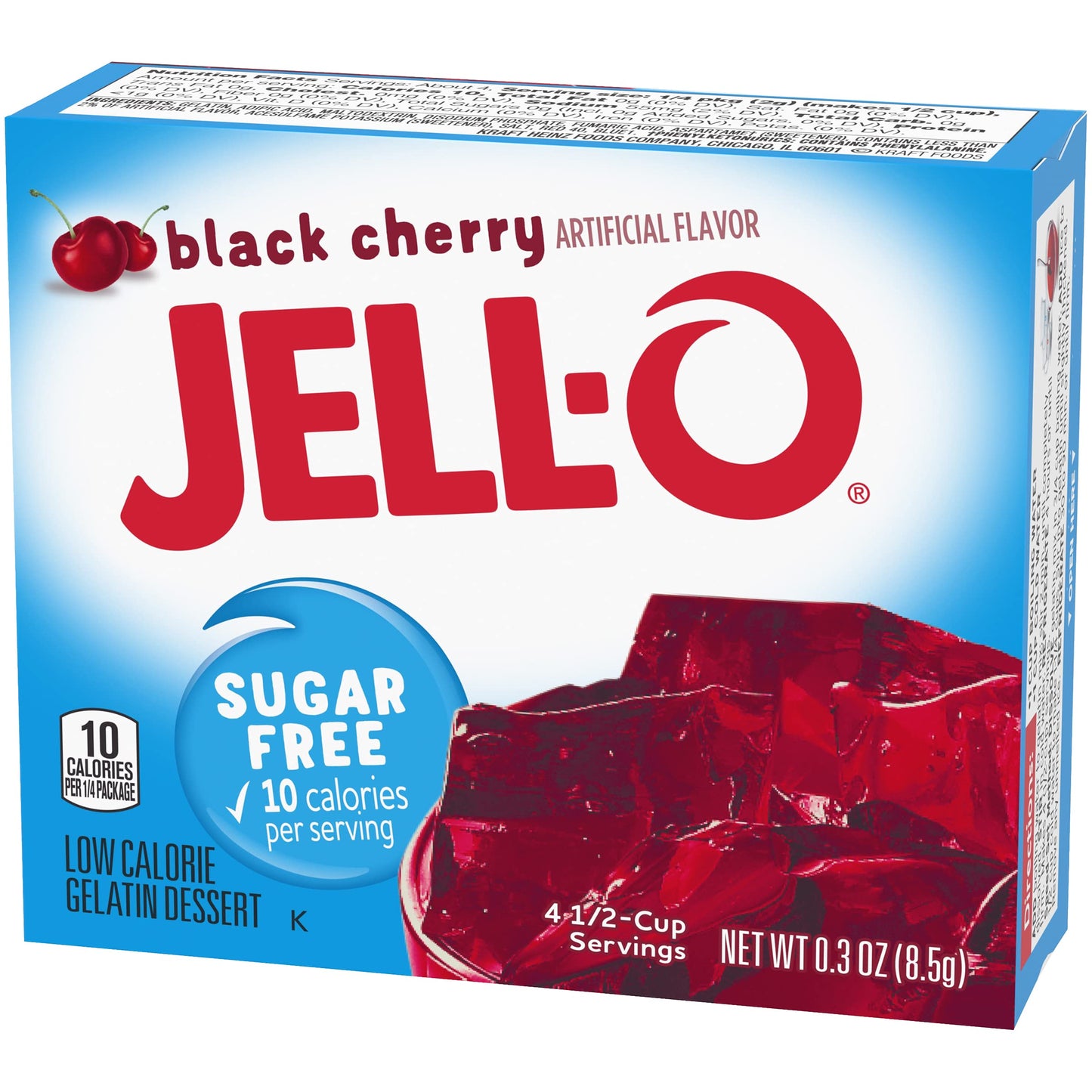 Jell-O Sugar-Free Gelatin Dessert, Black Cherry, 0.30-Ounce Boxes (Pack Of 24)