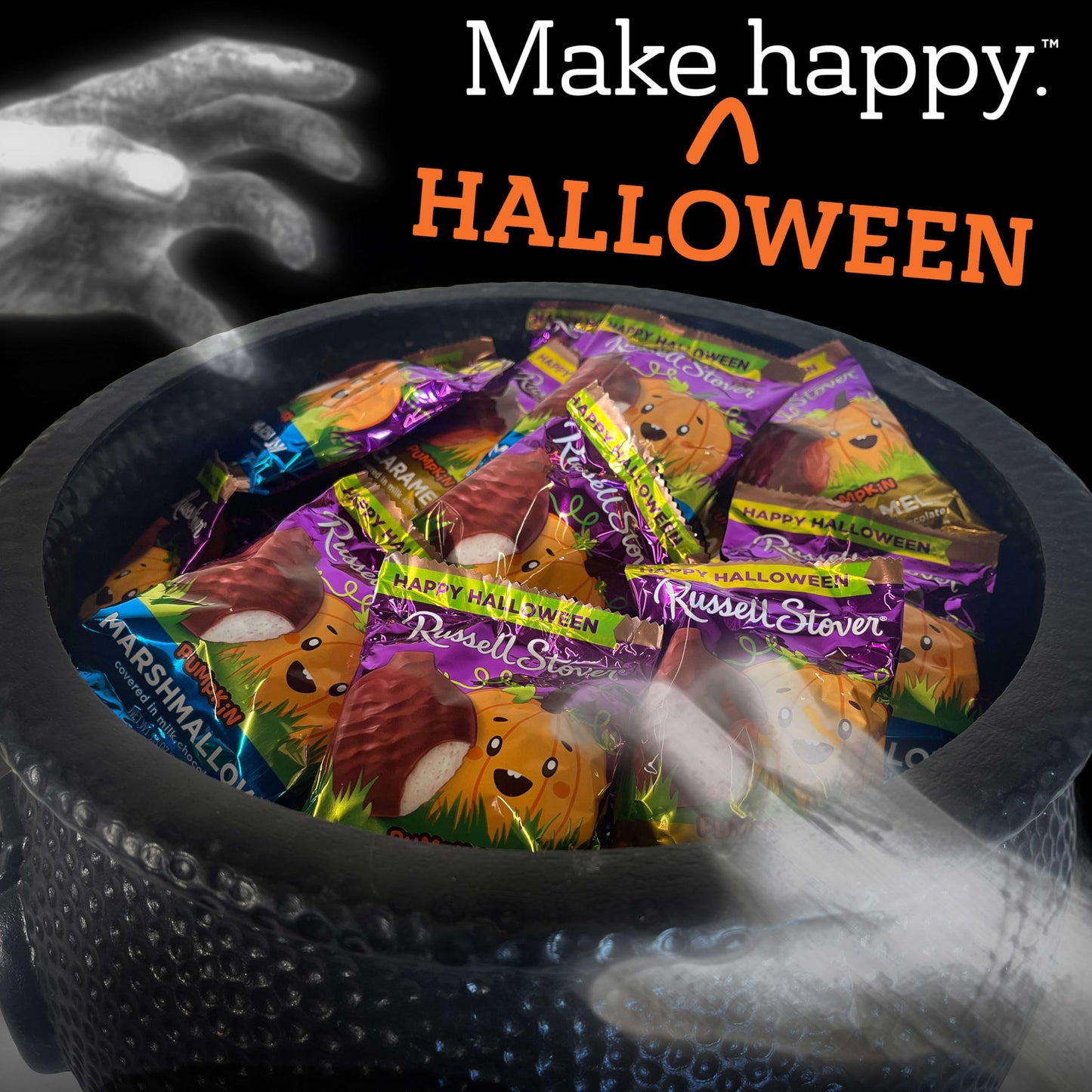 RUSSELL STOVER Halloween Dark Chocolate Raspberry Crme Pumpkin, 1.3 oz. (Pack of 18) - Bulk Halloween Candy