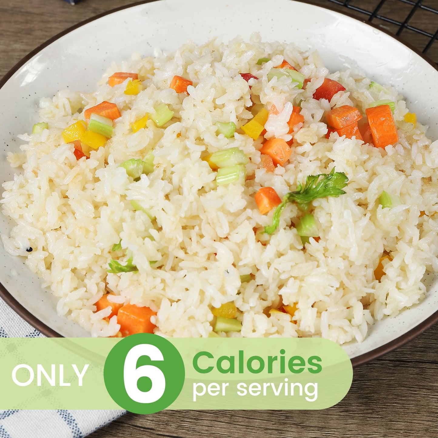 Hethstia Konjac Rice, 10 Packs Low Carb Shirataki Rice, Keto, Vegan, Gluten-Free, Sugar-Free, Low Calorie, Low Carb, Ready-to-Ea