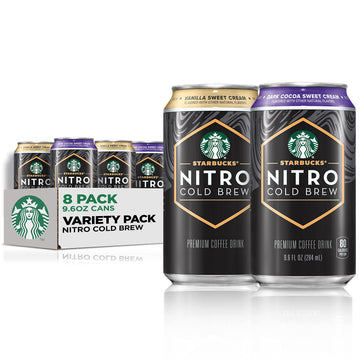 Starbucks Nitro Cold Brew, 2 Flavor Sweet Cream Variety Pack, 9.6 Fl Oz Cans (8 Pack)
