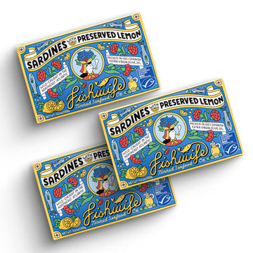 Fishwife Sardines with Preserved Lemon 3-Pack (4.20 Ounce) | Wild-Caught & Hand-Packed with Spanish Extra Virgin Olive Oil | MSC