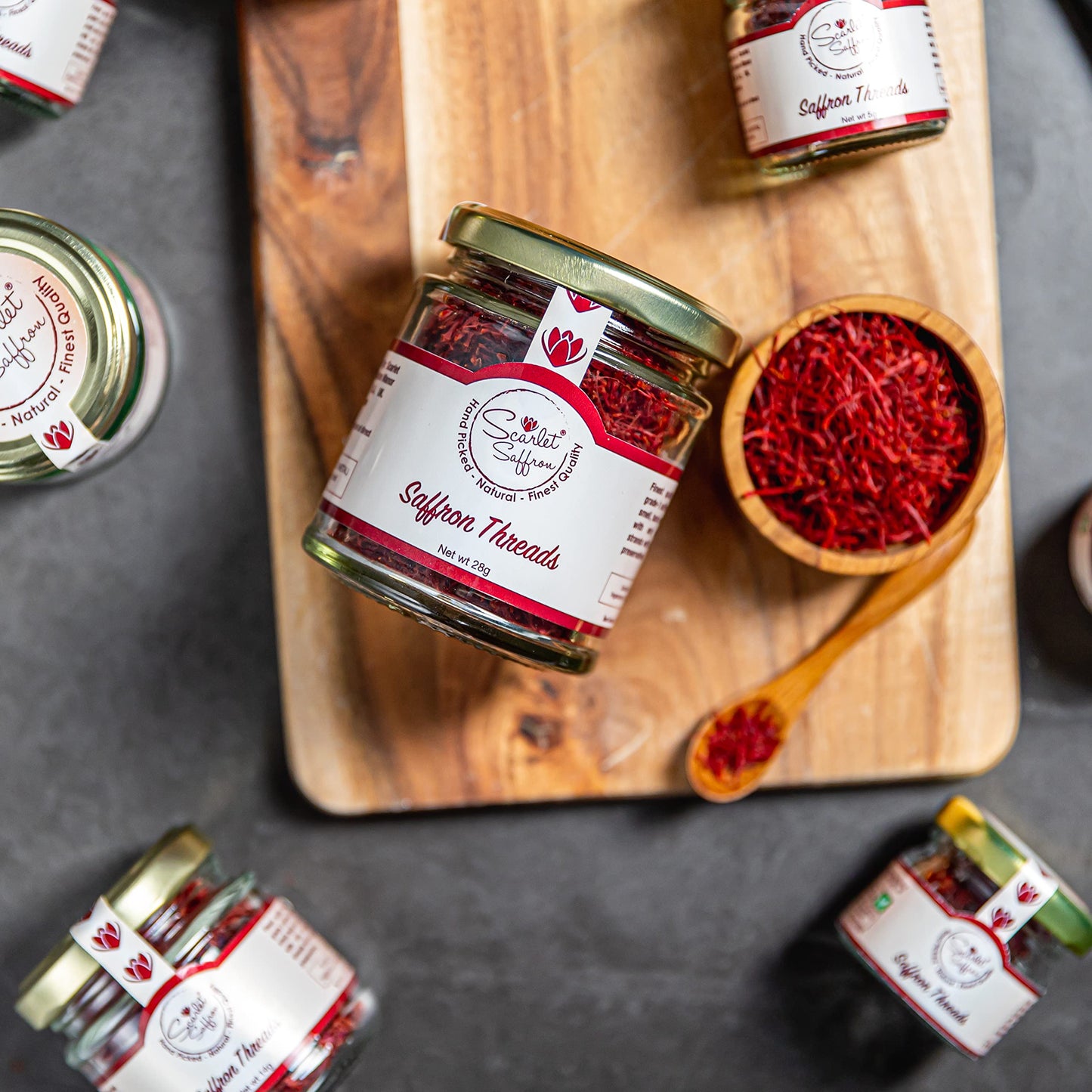 Scarlet Saffron, Finest Pure Premium All Red Spanish Saffron Threads, Grade A+, Highest Grade Saffron for Tea, Paella, Rice, Des