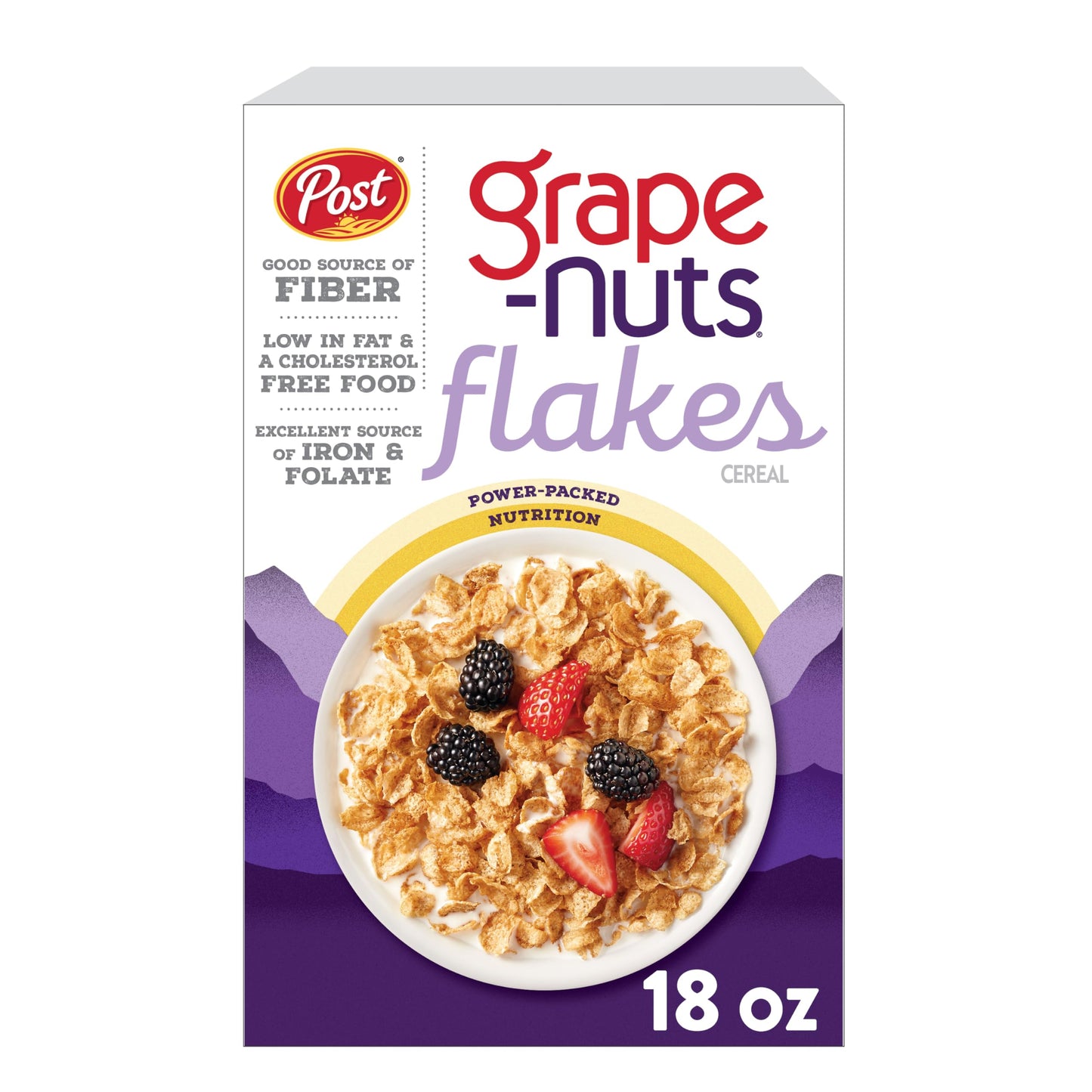 Post Grape Nuts Flakes Breakfast Cereal, Crispy Whole Wheat And Barley Cereal, Great For Yogurts, Parfaits, And Homemade Snacks,