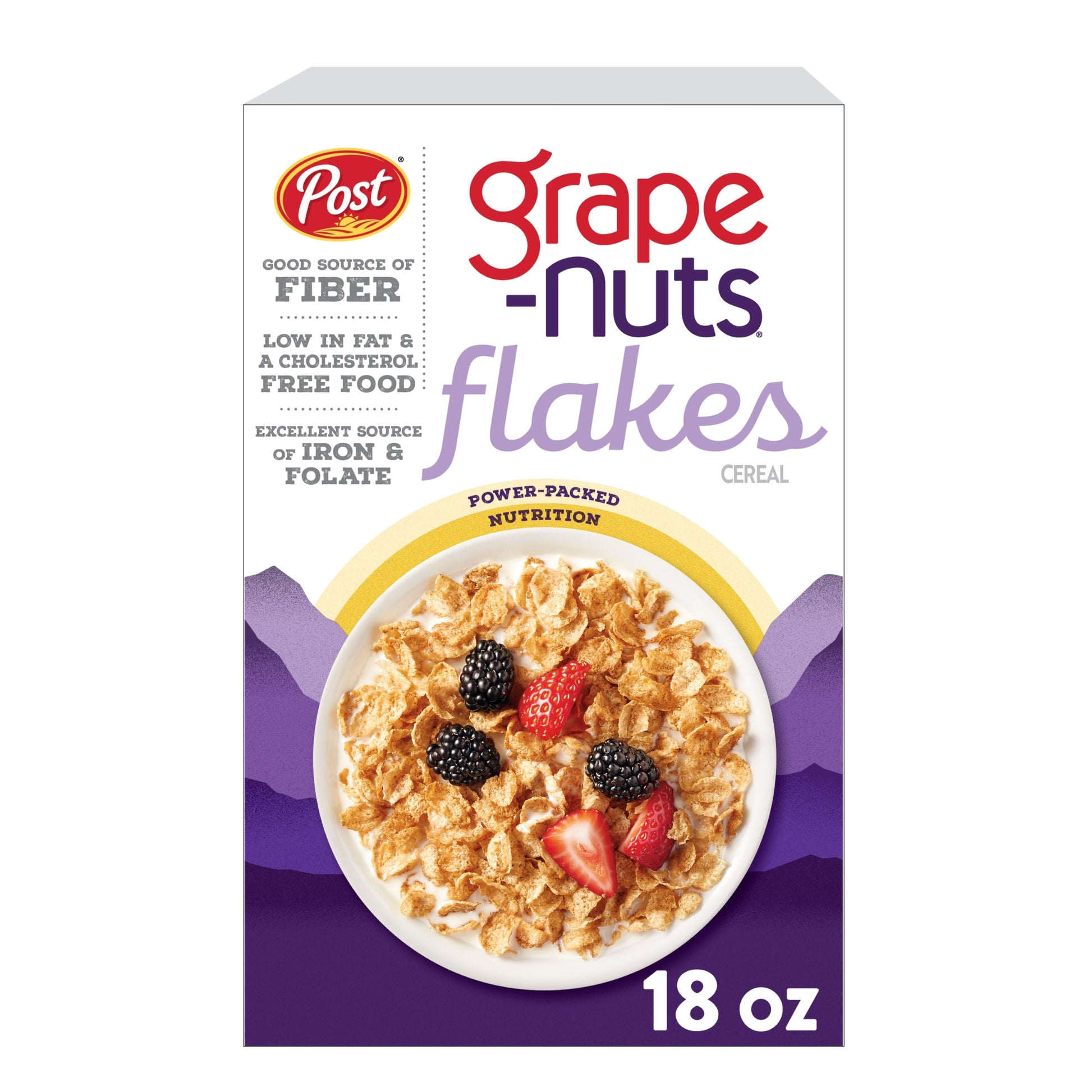 Post Grape Nuts Flakes Breakfast Cereal, Crispy Whole Wheat And Barley Cereal, Great For Yogurts, Parfaits, And Homemade Snacks,