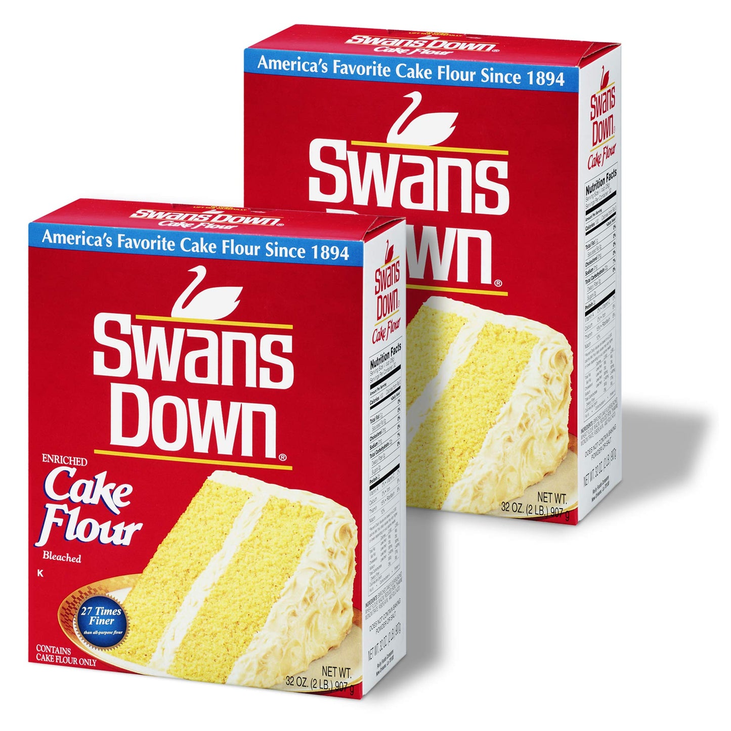 Swans Down Regular Cake Flour, 32oz Box (Pack of 2)