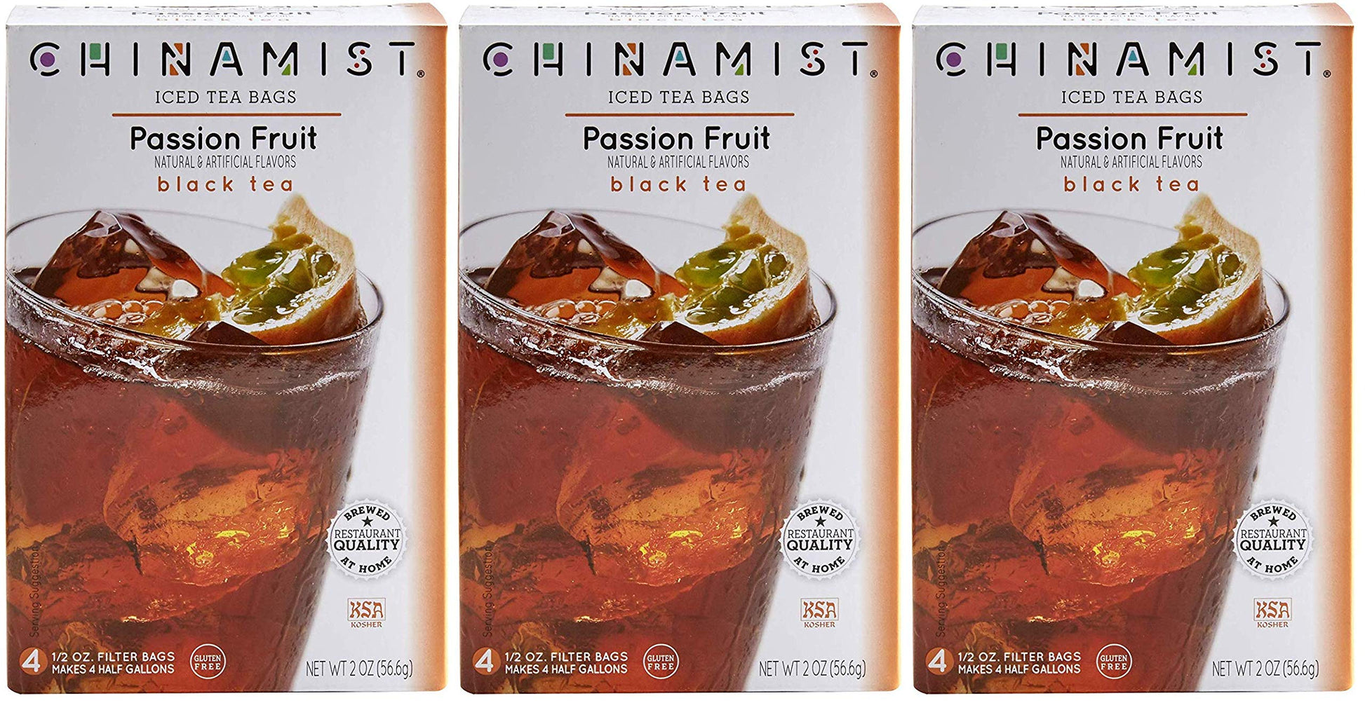 China Mist, Passion Fruit Black Tea Bags For Iced Tea, (3 Pack)