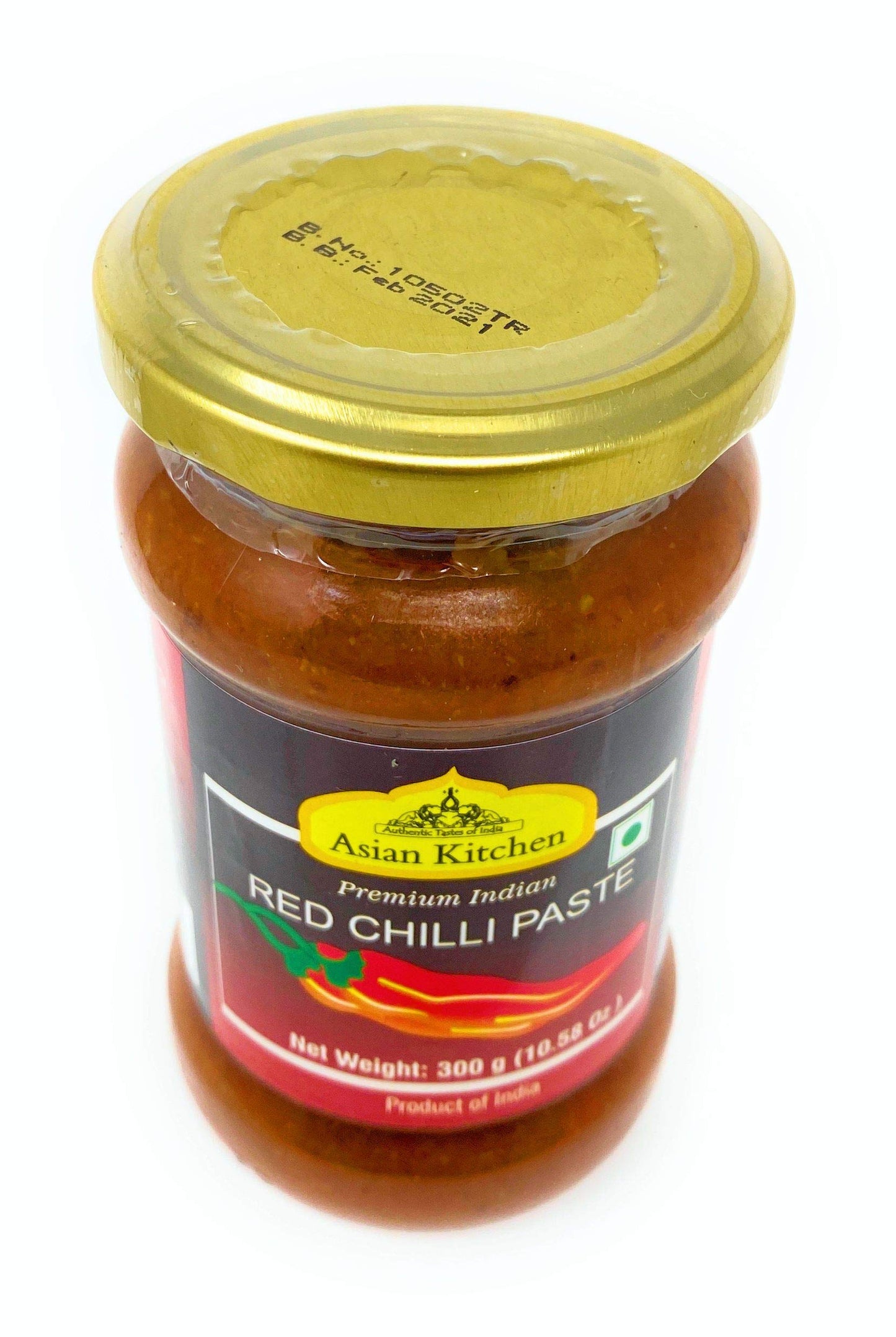 Asian Kitchen Red Chilli Cooking Paste 10.58Oz (300G) Glass Jar ~ Vegan | Gluten Free | Non-Gmo | No Colors | Indian Origin