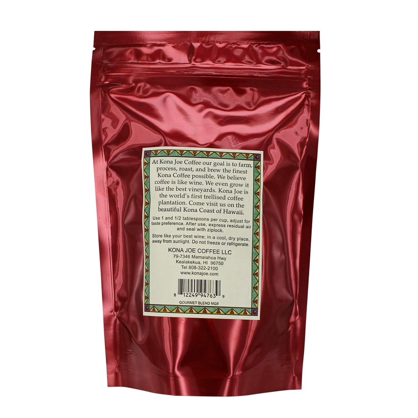 Kona Joe Gourmet Coffee Blend Medium Roast Ground Coffee 8 oz