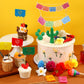 CroBlissful Mexican Fiesta Cake Topper - 39 Pcs Papel Picado Flags & Flower Decor, Red/Green/White