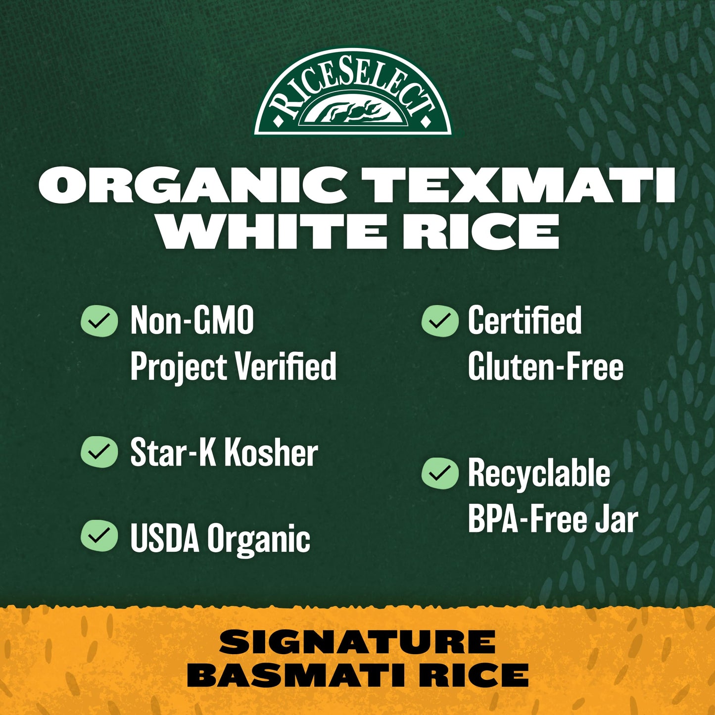 Riceselect Organic Texmati White Rice, 32 Ounce (1 Count)