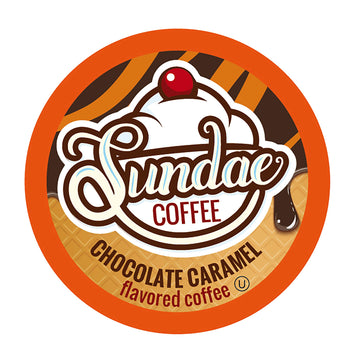 Sundae Ice Cream Flavored Coffee Pods, Compatible With 2.0 Keurig K-Cup Brewer, (Chocolate Caramel) 48 Count