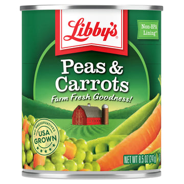 Libby's Peas & Carrots | Deliciously Sweet, Vibrantly Orange Diced Carrots & Succulent Green Sweet Peas | Grown & Made in USA | 