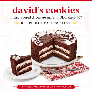 David'S Cookies Marshmallow Cake - 10'' - Birthday Cake For Delivery Fresh Bakery Dessert Layered Cake For Delivery - Pre-Sliced