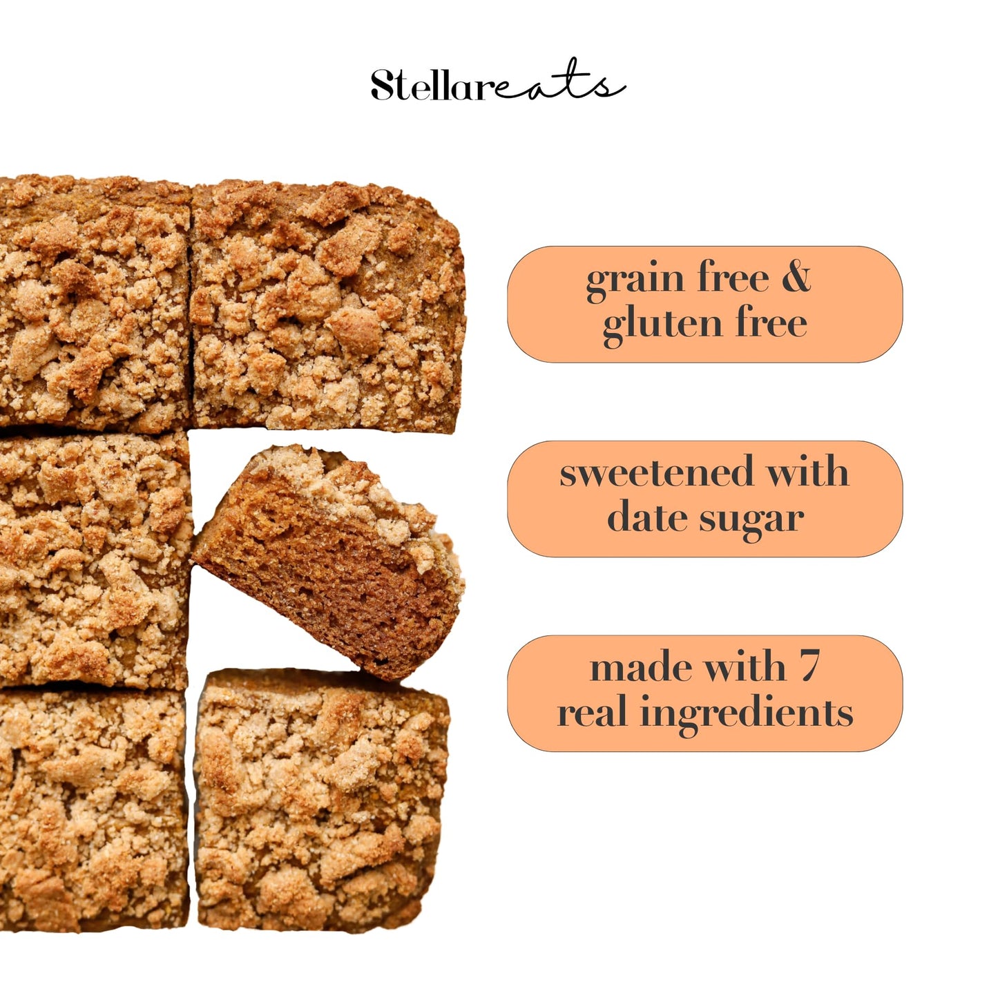 Stellar Eats Coffee Cake Mix, 12.6 Oz, 1 Pack - Grain Free, Gluten Free, Dairy Free, Plant Based, Paleo Friendly, Certified Kosh