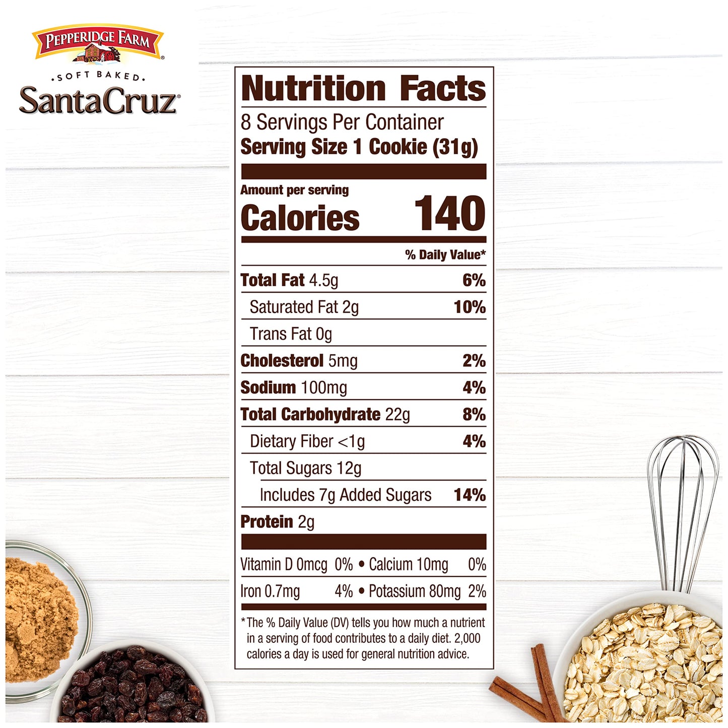 Pepperidge Farm Santa Cruz Soft Baked Oatmeal Raisin Cookies, 8.6 oz. Bag