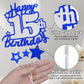 Happy 15Th Birthday Cake Topper, Blue And Silver Glitter Cake Toppers, Quinceanera Decorations, 15 Year Birthday Party Cake Deco
