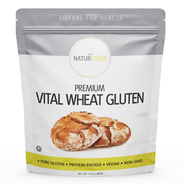Naturtonix Premium Vital Wheat Gluten, For Bread Making, Baking & Seitan, High Protein, Non-Gmo, Vegan Friendly, Certified Koshe