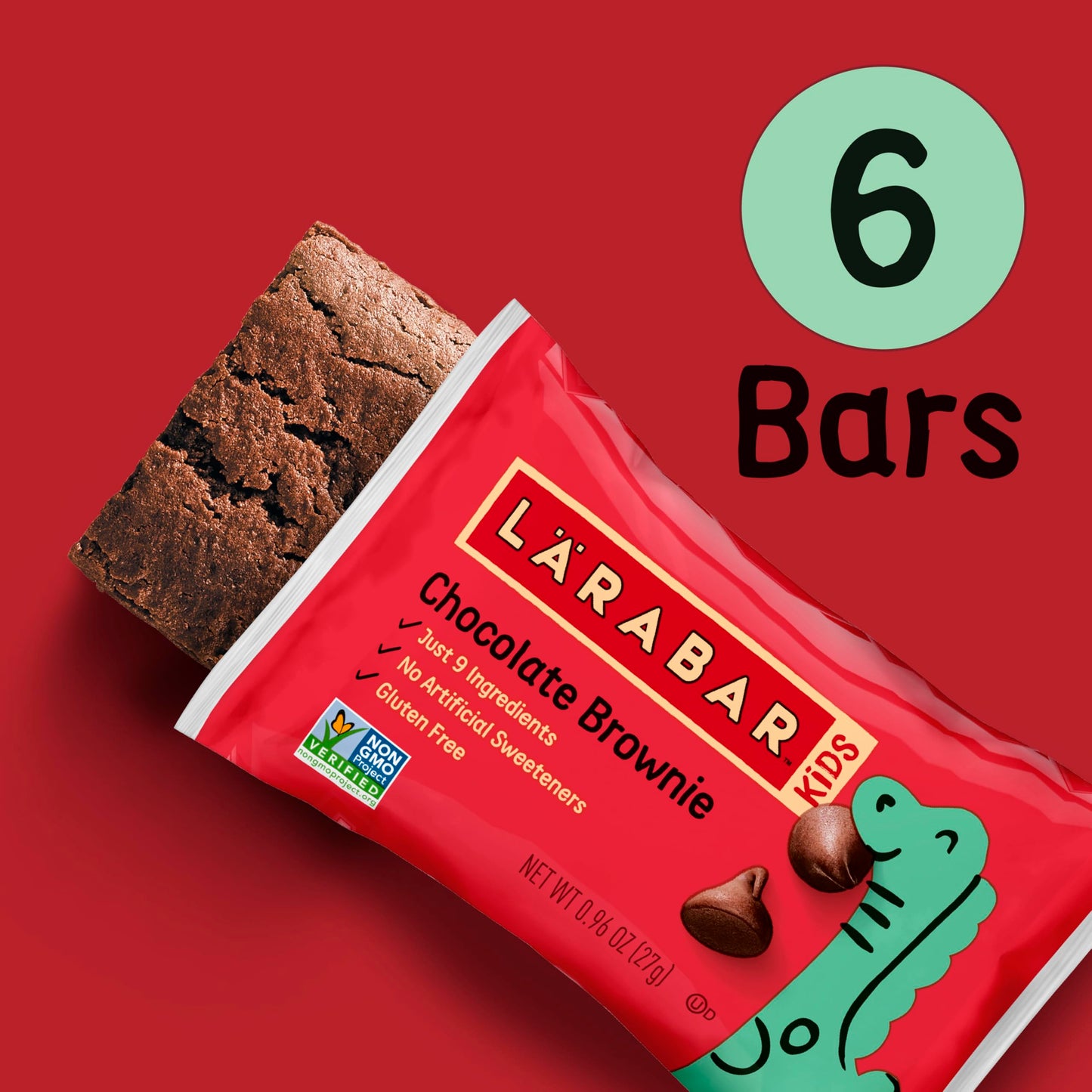 Larabar Kids Bakes Chocolate Brownie Gluten Free Bars, 5.76 oz, 6 Ct