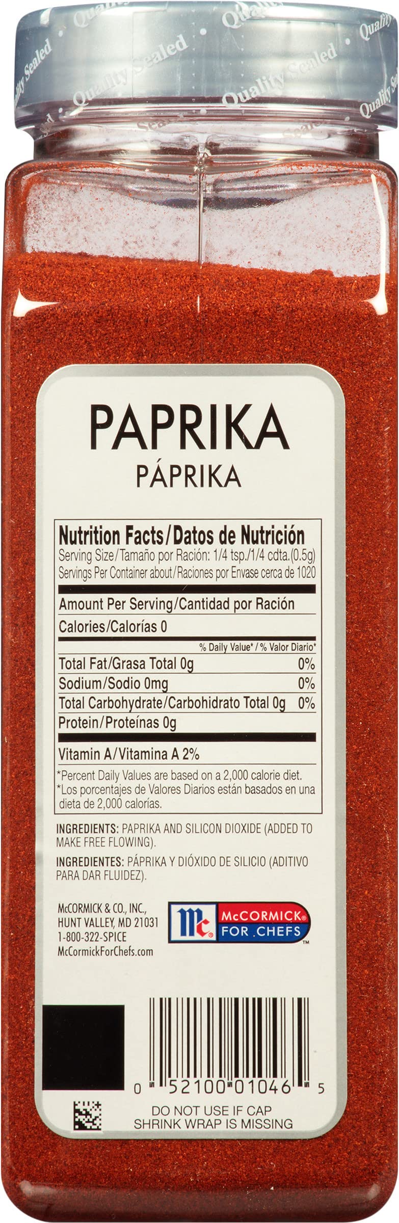 McCormick Culinary Paprika  18 oz (Pack of 6) - Six 18 Ounce Containers of Sweet Paprika Seasoning  Perfect with Chicken  Pork  Beef Marinades and Dressings