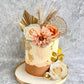 Drwate Cake Topper, 11Pcs Boho Flower Gold Leaves Cake Decorations For Wedding Baby Shower Birthday Party Supplies