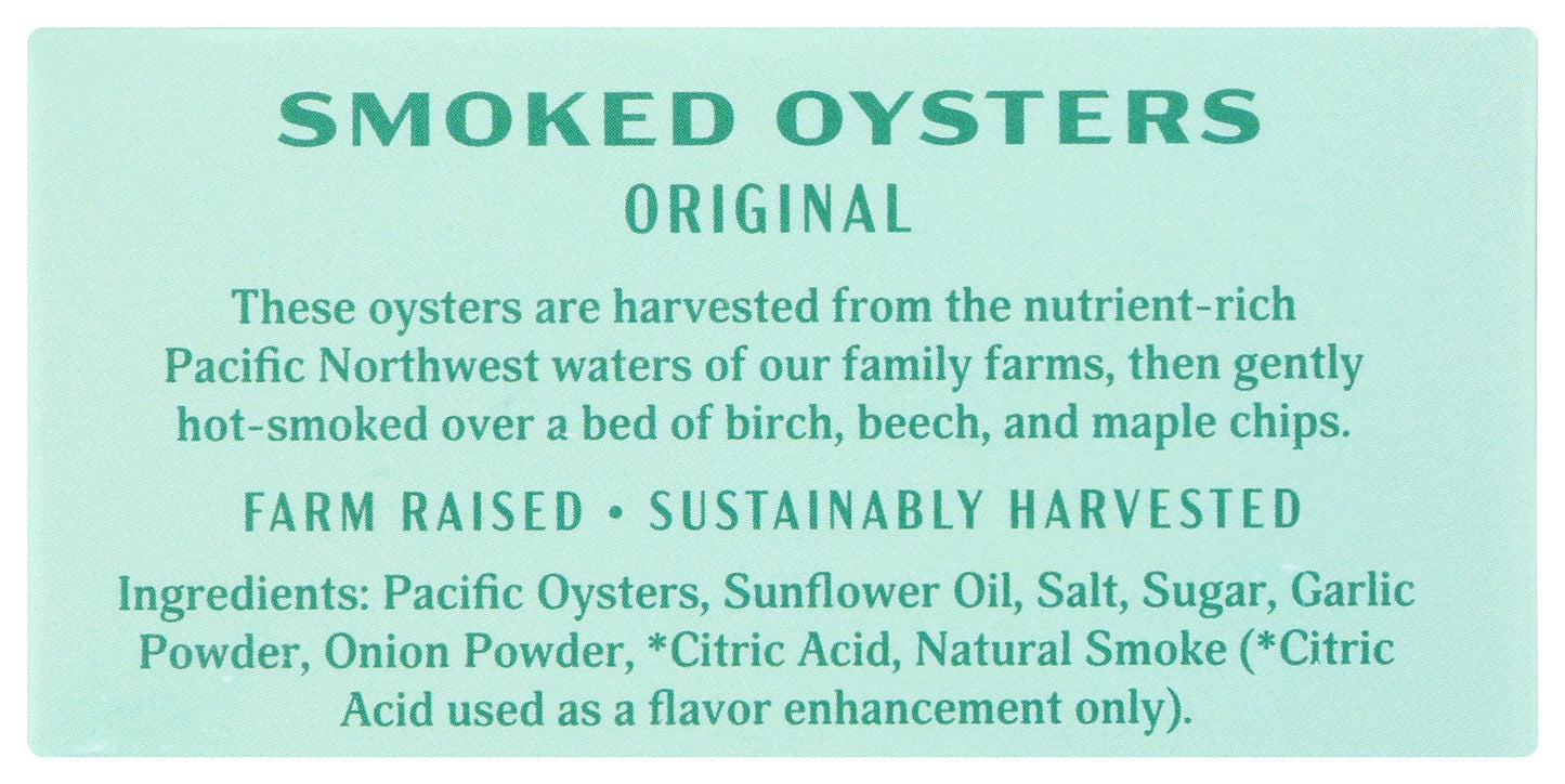 Ekone Oyster Company Original Smoked Oysters, 3 Oz
