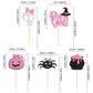 Ercadio 30 Pack Halloween Its A Girl Cupcake Toppers Glitter Pink Halloween Pumpkin Cupcake Toppers Spider Skull Cupcake Picks F