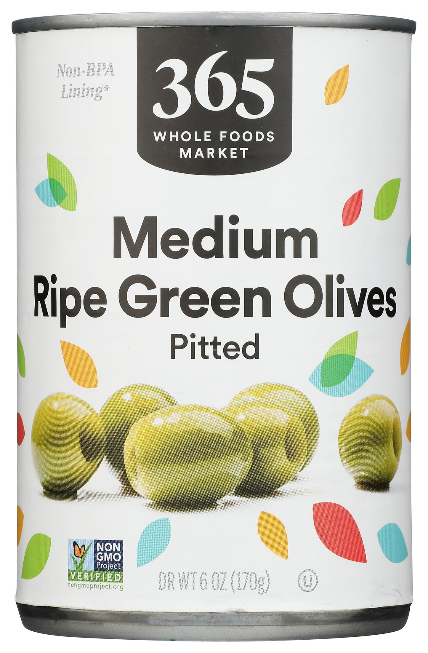365 by Whole Foods Market, Ripe Green Pitted Olives, 6 Ounce