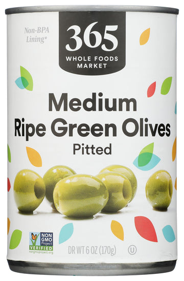 365 by Whole Foods Market, Ripe Green Pitted Olives, 6 Ounce