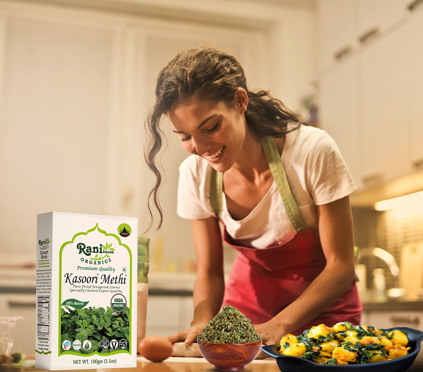 Rani Organic Fenugreek Leaves Dried (Kasoori Methi) 3.5Oz (100G) ~ All Natural | Vegan | Gluten Friendly | Non-Gmo | Indian Orig